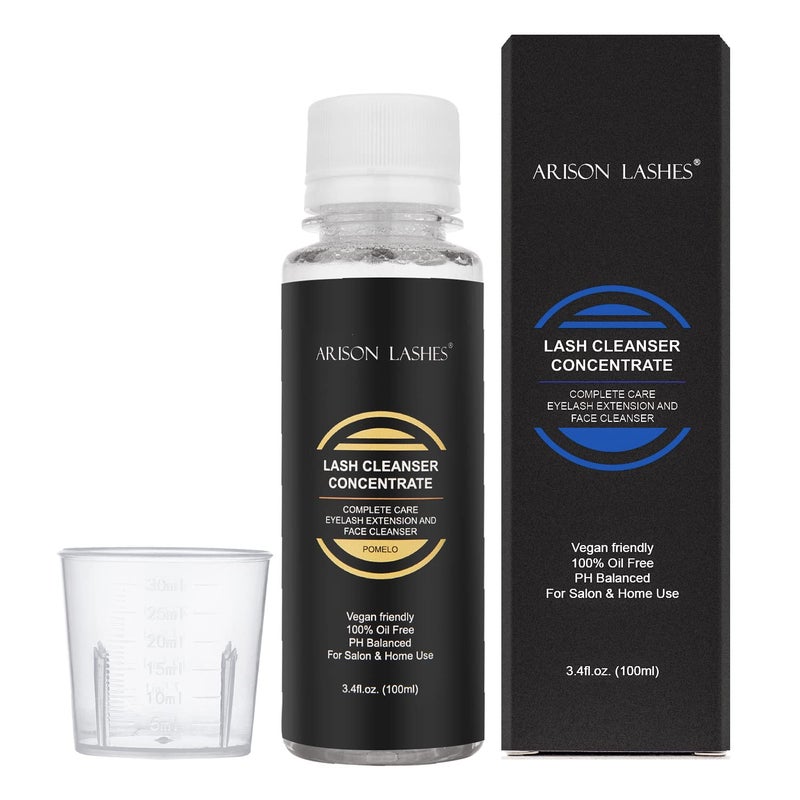 Eyelash Cleanser Concentrate 100ml Professional Lash Extensions Shampoo Natural Foaming Cleanser for Extensions Lashes with Salon Home CareMakes 20 Bottles 60ml Eyelash Shampoopomelo